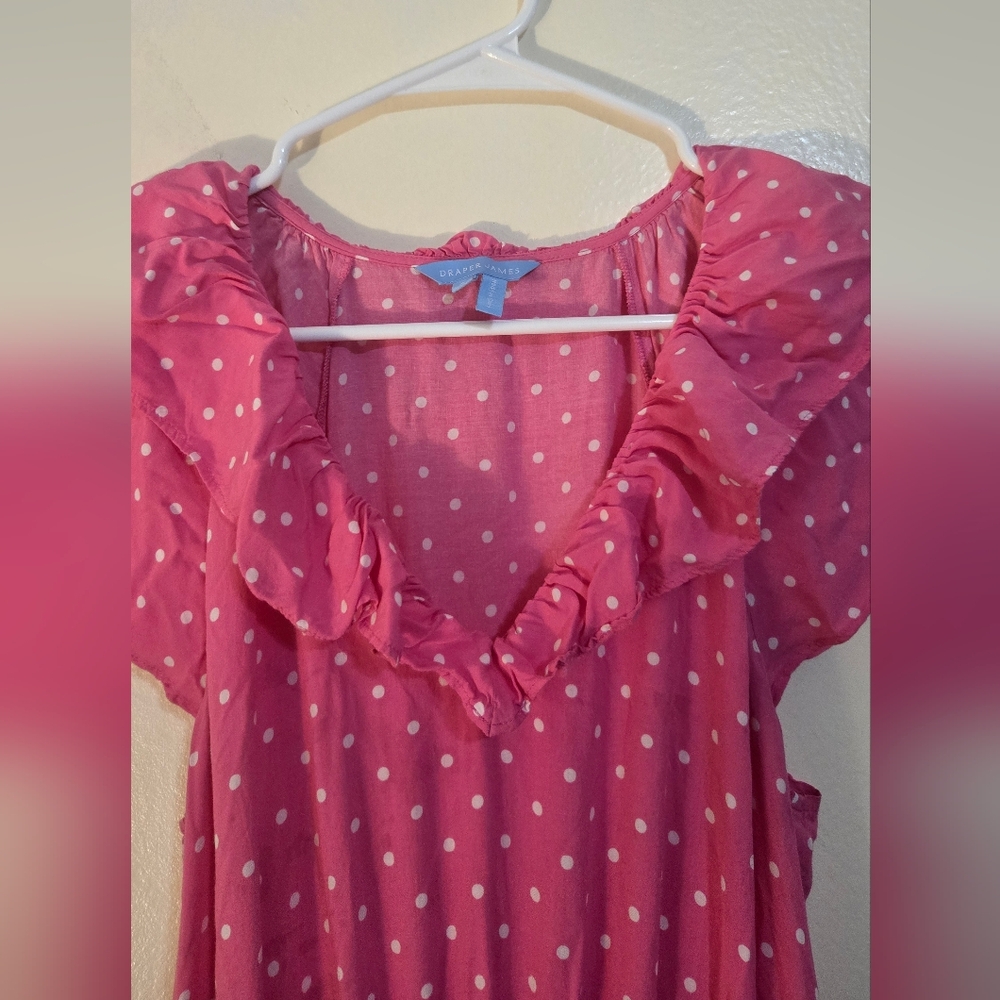 Draper James Pink and White Polka Dot Kids Dress - Picture 4 of 4